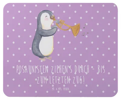 Produktbild von Mr. & Mrs. Panda Mouse Pad Trombone Durchzieher - Lavendeltraum - Geschenk, Lernen, Trombonist, Musik, Jazz, mousematte, Instrument, Musikinstrument, Mousepad, Musiker