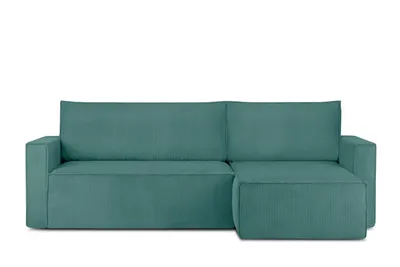 Obrázek produktu pro Rohová sedačka Konsimo s funkcí spaní, levá/pravá, s područkami "NAPI", modrá, manšestrová tkanina, loft, 246x89x148 cm