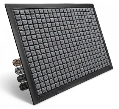 Produktbild von Fußmatte Außen 43 x 75 cm Hellgrau Schmutzfangmatte Waschbar Rutschfest