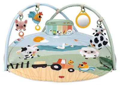 Produktbild von Tiny Love Dynamic Gymini, Spieldecke Baby, 0+ Monate, Spielmatte Baby, Spieldecke mit Spielbogen, sowie Musik- & Lichteffekten, Farmers Funday