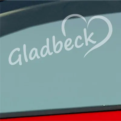 Produktbild von Auto Aufkleber Gladbeck Herz Stadt City Liebe Love 19,5x8 cm Milchglas Sticker Heckscheibenaufkleber