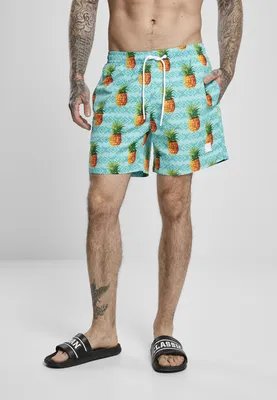 Obrázok produktu pre Urban Classics Plavecké šortky s ananásovým vzorom Aop-6XL