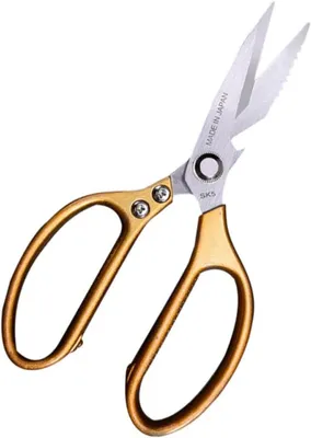 Produktbild von Goldene Haushaltsschere aus Edelstahl und Aluminium