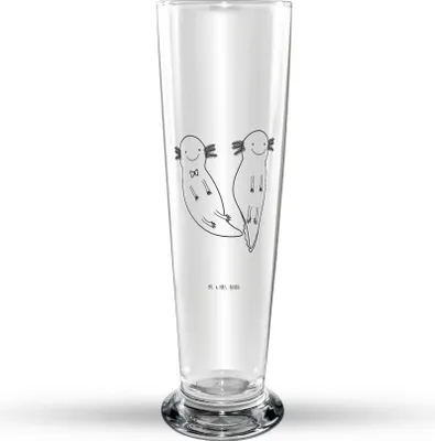 Produktbild von Mr. & Mrs. Panda Weizenbier Glas Axolotl Freundin - Transparent - Geschenk, Lurch, Bierglas, Liebe, Weißbierglas, Weizen, Valentinstag, Mr Mrs Weizenglas, Bier