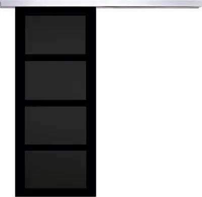 Immagine prodotto di Porta scorrevole Telia nera a 4 pannelli H204 x L73 cm, binario in alluminio Gd Menuserie
