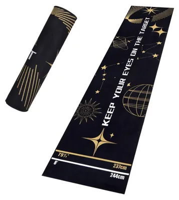 Productafbeelding van Dartsmat Professionele Kwaliteit - Darttapijt met Oche - Antislip Onderkant - Steeldart/Soft Darts - 260x60 cm - Werplijnen