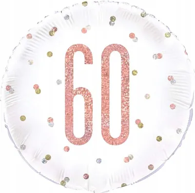 Image de Ballon en plastique rose-or nombre 60