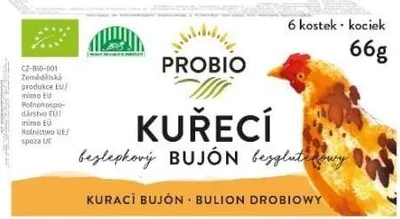 BULION - KOSTKI DROBIOWE BEZ DODATKU CUKRÓW BEZGLUTENOWE BIO (6 x 11 g) 66 g - PROBIO