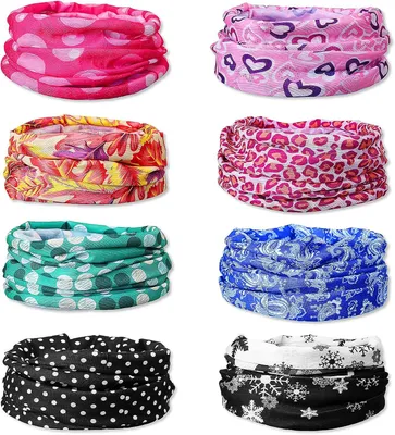 Productafbeelding van Bandana hoofddeksel 8 stuks, multifunctioneel, paisley design, voor elke gelegenheid