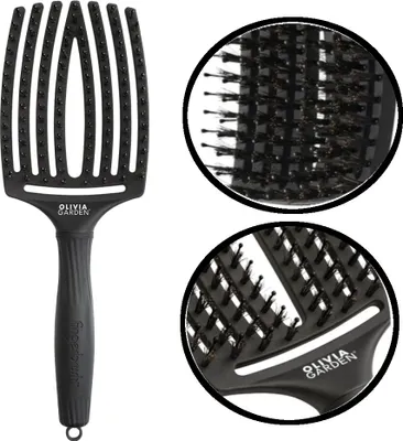Zdjęcie produktu dla Olivia Garden Fingerbrush Combo Full Black, szczotka z włosiem z dzika, Large