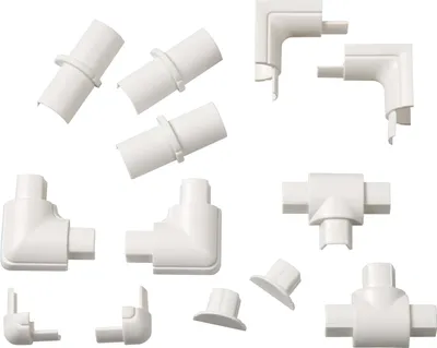 Produktbild von D-Line Design Kabelkanal Zubehör-Set 16x8mm weiß, 13-teilig