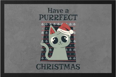 Produktbild von Have a purrfect Christmas Fußmatte  Geschenk für Katzenliebhaber zu Weihnachten, süße Katze