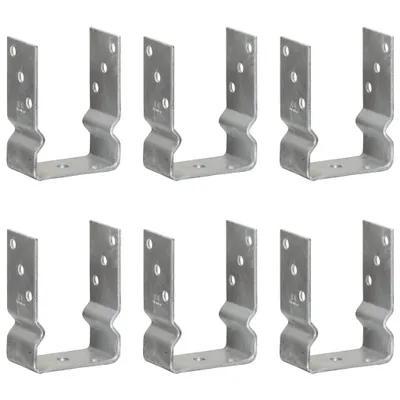 Produktbild von Cloris Designermöbel Pfostenträger 6er Set Silbern 10×6×15 cm Verzinkter Stahl 2024 Neu