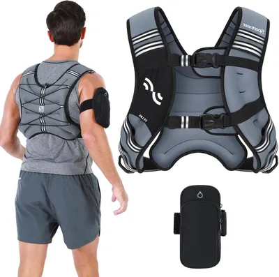 Zdjęcie produktu dla Kamizelka obciążeniowa – do treningu siłowego i fitness – regulowane pasy – 36 kg – czarna