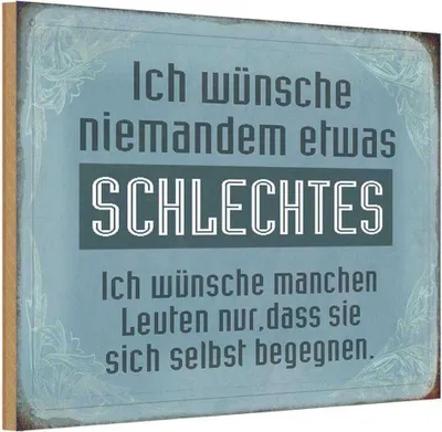 Produktbild von vianmo Holzschild 12x18 cm wünsche niemanden schlechtes Dekoration