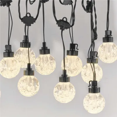 LED Lichterkette – 20x Partylichter, 7,6 m, Außen und Innen, warmweiss