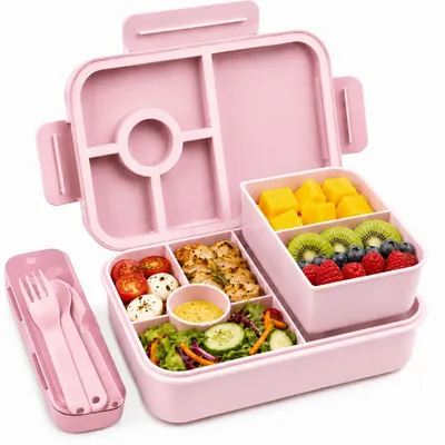 Bento-Lunchbox 1300 ml mit 5 Fächern, auslaufsicher, mikrowellengeeignet