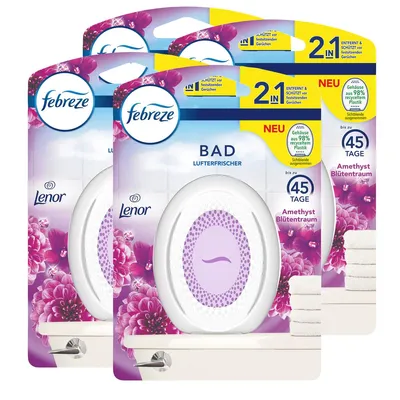 Produktbild von Febreze Bad Lufterfrischer Amethyst Blütentraum - Raumduft (4er Pack)
