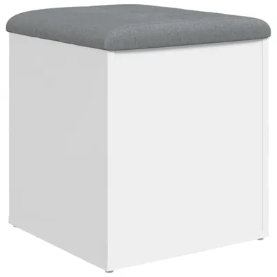 Image de Banc de rangement Blanc 42x42x45 cm Bois d'ingénierie