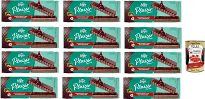Produktbild von Lago, Plaisir 12x 120g, Wafer mit Milchschokolade bedeckt und mit Haselnusscreme 57% gefüllt + Italian Gourmet polpa 400g