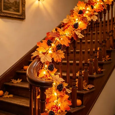 Herbstgirlande mit 35 LEDs, 1,8 m, Ahornblätter
