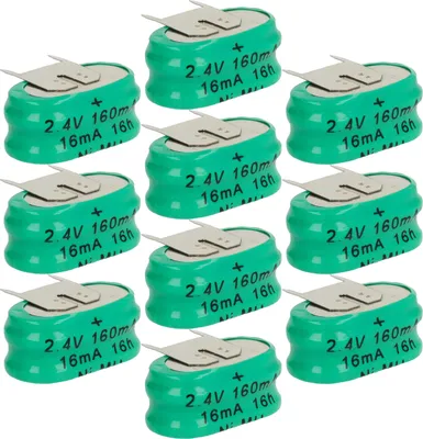 Produktbild von vhbw 10x NiMH Ersatz Knopfzellen-Akku (150 mAh, 2,4 V, NiMH)