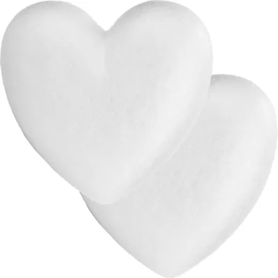 Productafbeelding van com-four® 2 stuks styrofoam hartjes voor knutselen - Knutselset van styrofoam in hartvorm - Decoratiemateriaal voor bloemarrangementen en handwerk