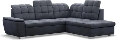 Produktbild von Ecksofa BARON Medium - Version, 255 x 200 x 105, RECHTS - mit Schlaffunktion, Farben Dunkelgrau, Zusatzfunktionen: Schlaffunktion (Delfin),
