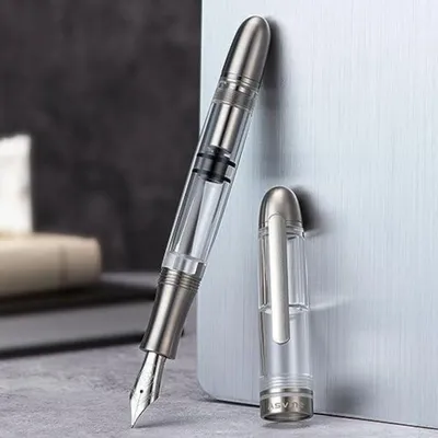 Produktbild von Füllfederhalter Kolbenfüller Bock Broad Nib Titan Acryl Transparent