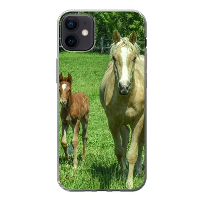 Produktbild von MuchoWow® Handyhülle Schutzhülle Hülle für iPhone 12 mini Pferd - Fohlen - Tiere Silikon Softcase Handy Hülle - Bild