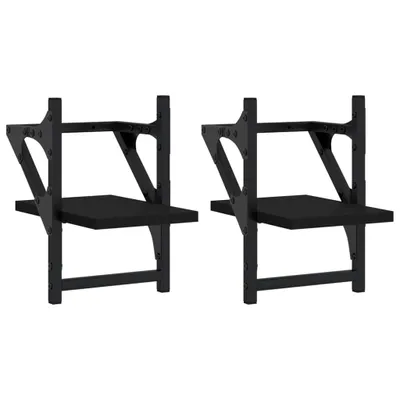 Immagine prodotto di vidaXL Mensole a muro con barre 2 pezzi nero 20x25x30 cm