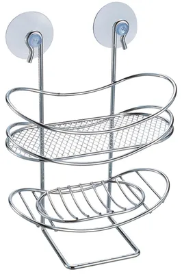 Produktbild von MSV 3700281406085, Chrom, Stahl, Oval, Wand, Saugnäpfe, 180 mm