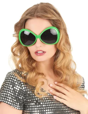 Image de Lunettes disco Lunettes de fête vertes - taille unique