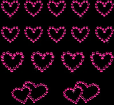 Produktbild von Oblique Unique 16 Herz Sticker Strass Steine Aufkleber Hochzeit Deko - pink