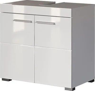 Immagine prodotto di Mobile da bagno a base 60x56x34 cm, bianco lucido, con vano portaoggetti