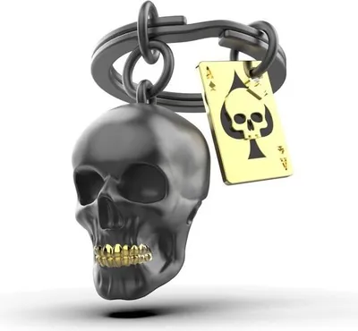 Produktbild von Schlüsselanhänger Skull, schwarz & gold