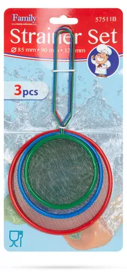Produktbild von Sieb – Set mit 3 Größen – Metall – Küchensieb/Sieb – 12 cm/9 cm/8,5 cm
