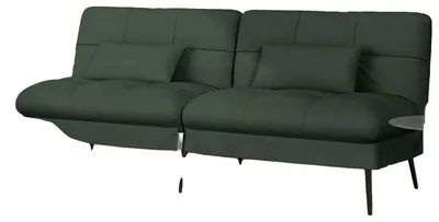 Zdjęcie produktu dla Rozkładana sofa, wielofunkcyjny design, minimalistyczny styl, ciemnozielony