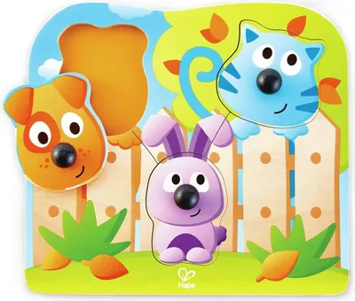 Produktbild von Knopfpuzzle Haustiere / 4 Teile