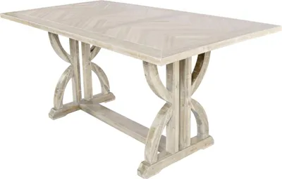 Image de FURNLUX Table de salle à manger Avola Beige 198cm / Couleur principale : Beige / Dimensions : 198 x 77 x 107 cm