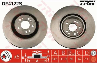Produktbild von TRW Bremsscheiben (2 Stück) Vorderachse DF4222S