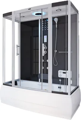 Produktbild von HOME DELUXE - Dampfdusche DIAMOND BIG - Schwarz, Maße: 190 x 100 x 220 cm - inkl. Radio, Regendusche und komplettem Zubehör I Dampfsauna, Badewanne, Whirlpool, Dusche