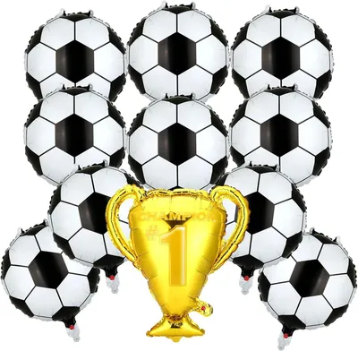 Productafbeelding van Ballonnen voetbalballonnen voetbal kinderen - Set van 11 - Folieballon decoratie kinderverjaardag helium ballon