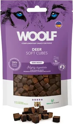 Image de Woolf - Cubes tendres - Cerf - Monoprotéine - 100 g