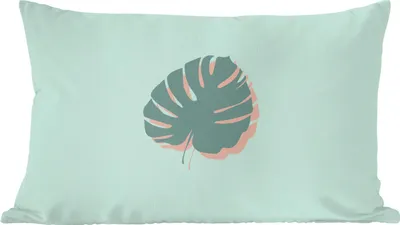 Produktbild von MuchoWow® Zierkissen Sofakissen Wohnzimmer Dekokissen 50x30 cm Sommer - Monstera - Pastell - Wohnzimmerdekoration - Polster mit Photo