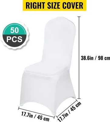 Obrázek produktu pro Bílé potahy na židle, 50 kusů, kulaté