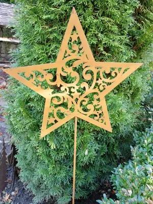 Produktbild von Edelrost Gartenstecker Stern mit Ranke Gartenstecker Stern mit Ranke - 68 cm