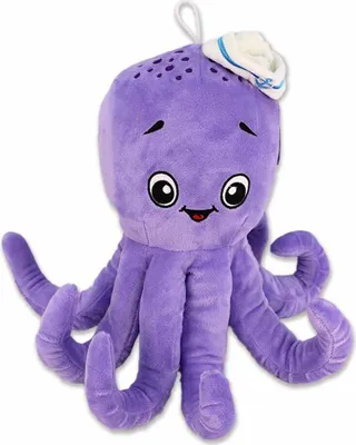 Produktbild von Oktopus Kuscheltier lila mit Matrosenmütze - ca. 30 cm
