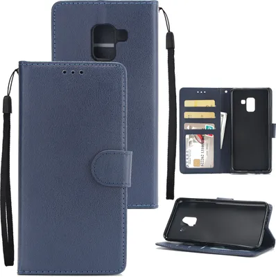 Produktbild von Für Samsung J6 2018 PolyurethanHandy Gehäuse rutschfest Schutz mit Karte Slot blau