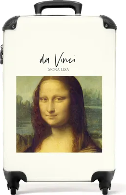 Produktbild von NoBoringSuitcases.com® Koffer Handgepäck Trolley Rollkoffer Kleine Reisekoffer mit 4 Rollen - Kunst - Da Vinci - Mona Lisa - Mädchen - Alte Meister - Cabin Size < 55x40x23 cm & 55x40x20 cm - Fotokoffer - Kabinenkoffer - BoardgepäckHandgepäck Koffer 55x35x20 cm, 36L,